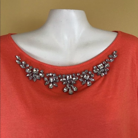 JCP 3/4 Sleeve Orange Light Weight Blouse - Picture 3 of 5